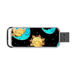 Seamless Pattern With Sun Moon Children Portable Usb Flash (one Side) by Pakemis