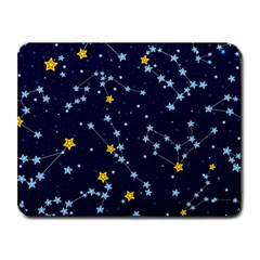 Seamless Pattern With Cartoon Zodiac Constellations Starry Sky Small Mousepad by Pakemis