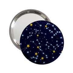 Seamless Pattern With Cartoon Zodiac Constellations Starry Sky 2 25  Handbag Mirrors by Pakemis