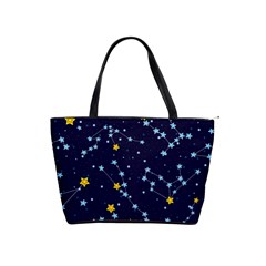 Seamless Pattern With Cartoon Zodiac Constellations Starry Sky Classic Shoulder Handbag by Pakemis