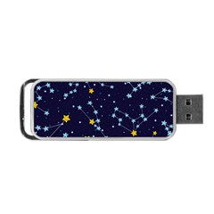 Seamless Pattern With Cartoon Zodiac Constellations Starry Sky Portable Usb Flash (two Sides) by Pakemis