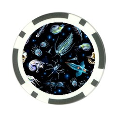 Colorful Abstract Pattern Consisting Glowing Lights Luminescent Images Marine Plankton Dark Backgrou Poker Chip Card Guard by Pakemis