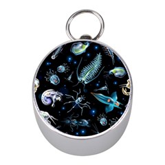 Colorful Abstract Pattern Consisting Glowing Lights Luminescent Images Marine Plankton Dark Backgrou Mini Silver Compasses by Pakemis