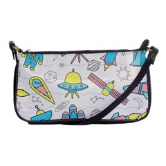 Cute-seamless-pattern-with-space Shoulder Clutch Bag by Pakemis