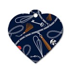 Chains-seamless-pattern Dog Tag Heart (Two Sides) Front