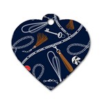 Chains-seamless-pattern Dog Tag Heart (Two Sides) Back