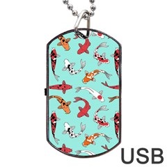 Pattern-with-koi-fishes Dog Tag Usb Flash (two Sides) by Pakemis