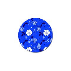 Blooming-seamless-pattern-blue-colors Golf Ball Marker