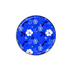Blooming-seamless-pattern-blue-colors Hat Clip Ball Marker (4 Pack) by Pakemis