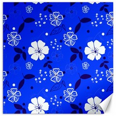 Blooming-seamless-pattern-blue-colors Canvas 16  X 16  by Pakemis