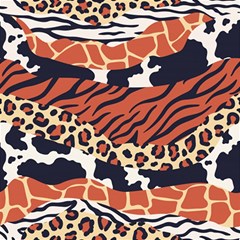 Mixed-animal-skin-print-safari-textures-mix-leopard-zebra-tiger-skins-patterns-luxury-animals-textur Play Mat (square)