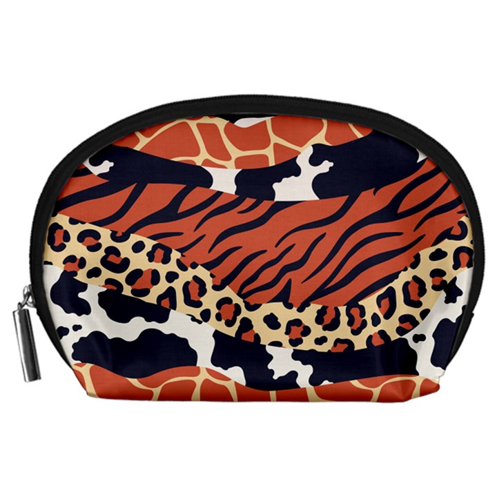 Mixed-animal-skin-print-safari-textures-mix-leopard-zebra-tiger-skins-patterns-luxury-animals-textur Accessory Pouch (Large)