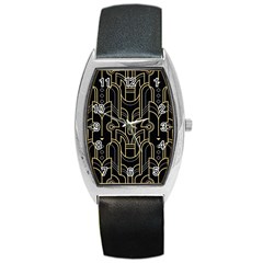 Art-deco-geometric-abstract-pattern-vector Barrel Style Metal Watch