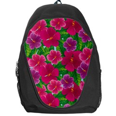 Background-cute-flowers-fuchsia-with-leaves Backpack Bag by Pakemis