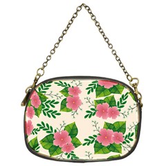 Cute-pink-flowers-with-leaves-pattern Chain Purse (one Side) by Pakemis