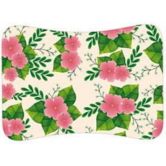 Cute-pink-flowers-with-leaves-pattern Velour Seat Head Rest Cushion