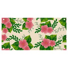 Cute-pink-flowers-with-leaves-pattern Banner And Sign 4  X 2 