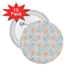 Hand-drawn-cute-flowers-with-leaves-pattern 2 25  Buttons (10 Pack) 