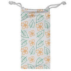 Hand-drawn-cute-flowers-with-leaves-pattern Jewelry Bag