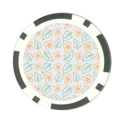 Hand-drawn-cute-flowers-with-leaves-pattern Poker Chip Card Guard