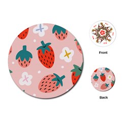 Strawberry-seamless-pattern Playing Cards Single Design (round) by Pakemis