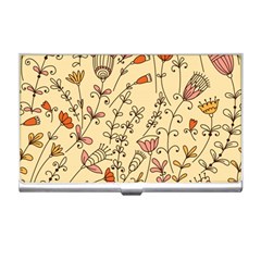 Seamless-pattern-with-different-flowers Business Card Holder by Pakemis