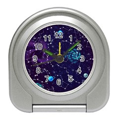 Realistic-night-sky-poster-with-constellations Travel Alarm Clock by Pakemis