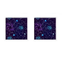 Realistic-night-sky-poster-with-constellations Cufflinks (square) by Pakemis