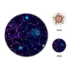 Realistic-night-sky-poster-with-constellations Playing Cards Single Design (round) by Pakemis