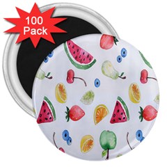 Fruit Summer Vitamin Watercolor 3  Magnets (100 Pack) by artworkshop