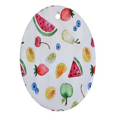 Fruit Summer Vitamin Watercolor Oval Ornament (two Sides) by artworkshop