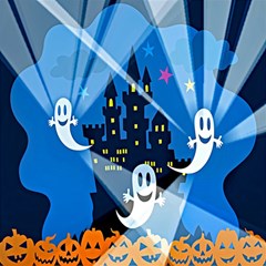 Halloween Ghosts Haunted House Play Mat (rectangle) by artworkshop