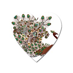 Peacock Graceful Bird Animal Heart Magnet by artworkshop