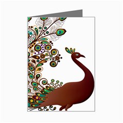 Peacock Graceful Bird Animal Mini Greeting Card by artworkshop