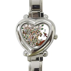 Peacock Graceful Bird Animal Heart Italian Charm Watch by artworkshop