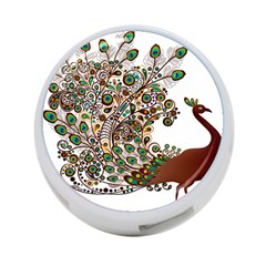 Peacock Graceful Bird Animal 4-Port USB Hub (Two Sides)