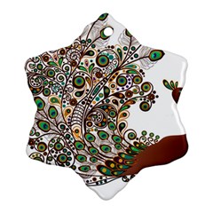 Peacock Graceful Bird Animal Ornament (snowflake) by artworkshop