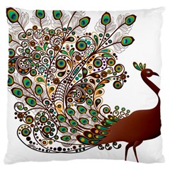 Peacock Graceful Bird Animal Large Cushion Case (two Sides) by artworkshop