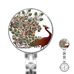 Peacock Graceful Bird Animal Stainless Steel Nurses Watch by artworkshop