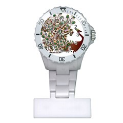 Peacock Graceful Bird Animal Plastic Nurses Watch by artworkshop