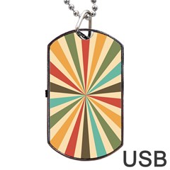 Vintage Abstract Background Dog Tag Usb Flash (two Sides)