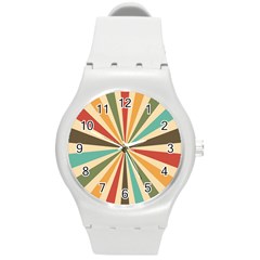 Vintage Abstract Background Round Plastic Sport Watch (m) by artworkshop