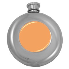 Color Sandy Brown Round Hip Flask (5 Oz)