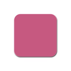 Color Pale Violet Red Rubber Square Coaster (4 pack)