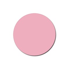 Color Pink Rubber Round Coaster (4 Pack)