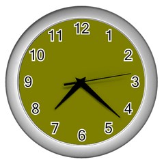 Color Olive Wall Clock (silver)