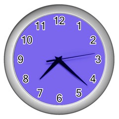 Color Medium Slate Blue Wall Clock (silver)