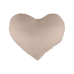 Color Champagne Pink Standard 16  Premium Flano Heart Shape Cushions by Kultjers