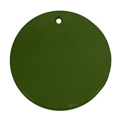 Color Dark Olive Green Round Ornament (two Sides) by Kultjers