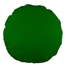 Color Forest Green Large 18  Premium Flano Round Cushions by Kultjers